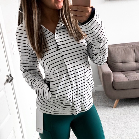 lululemon athletica Jackets & Blazers - Run In the Rain Jacket - Quiet Stripe